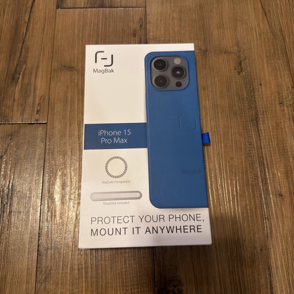 MagBak iPhone 15 Pro Max Case Blue + Magnetic Mount – $60.00 Retail